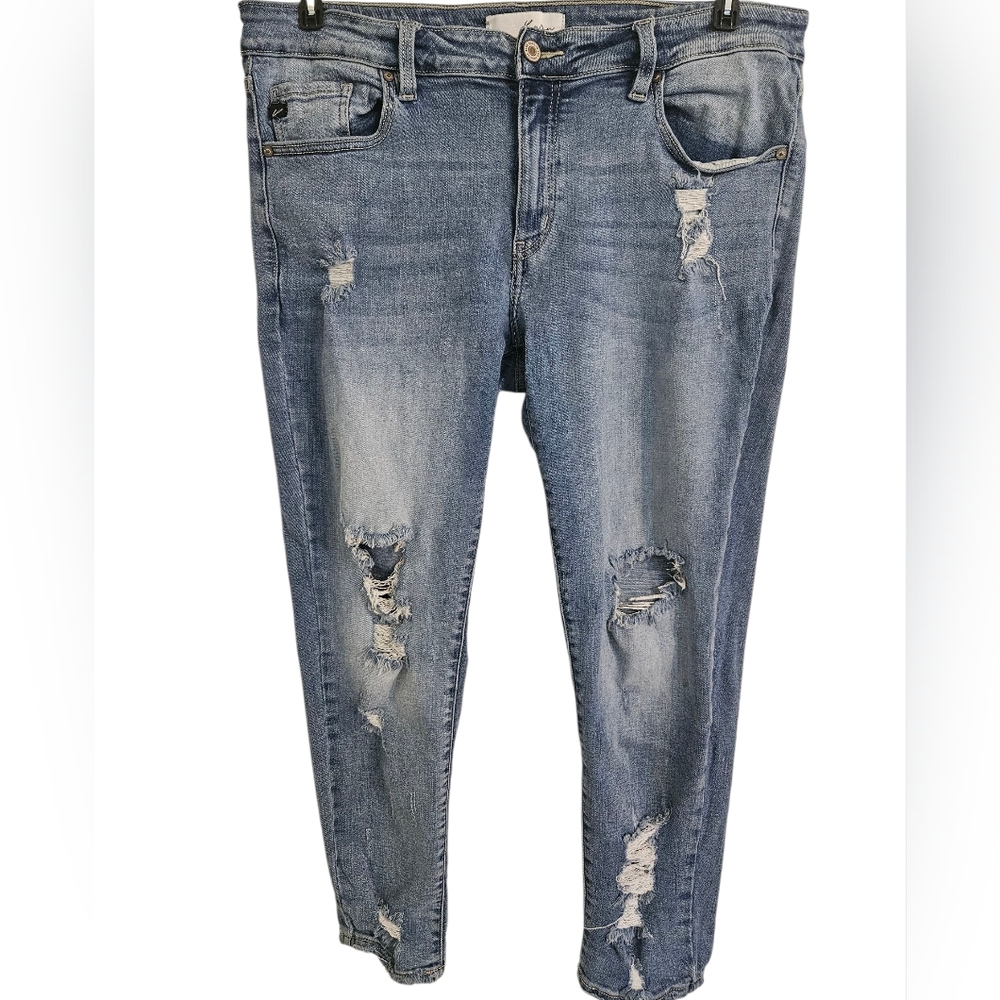 KanCan Distressed Skinny Jeans Ankle Cropped Sz 31/15